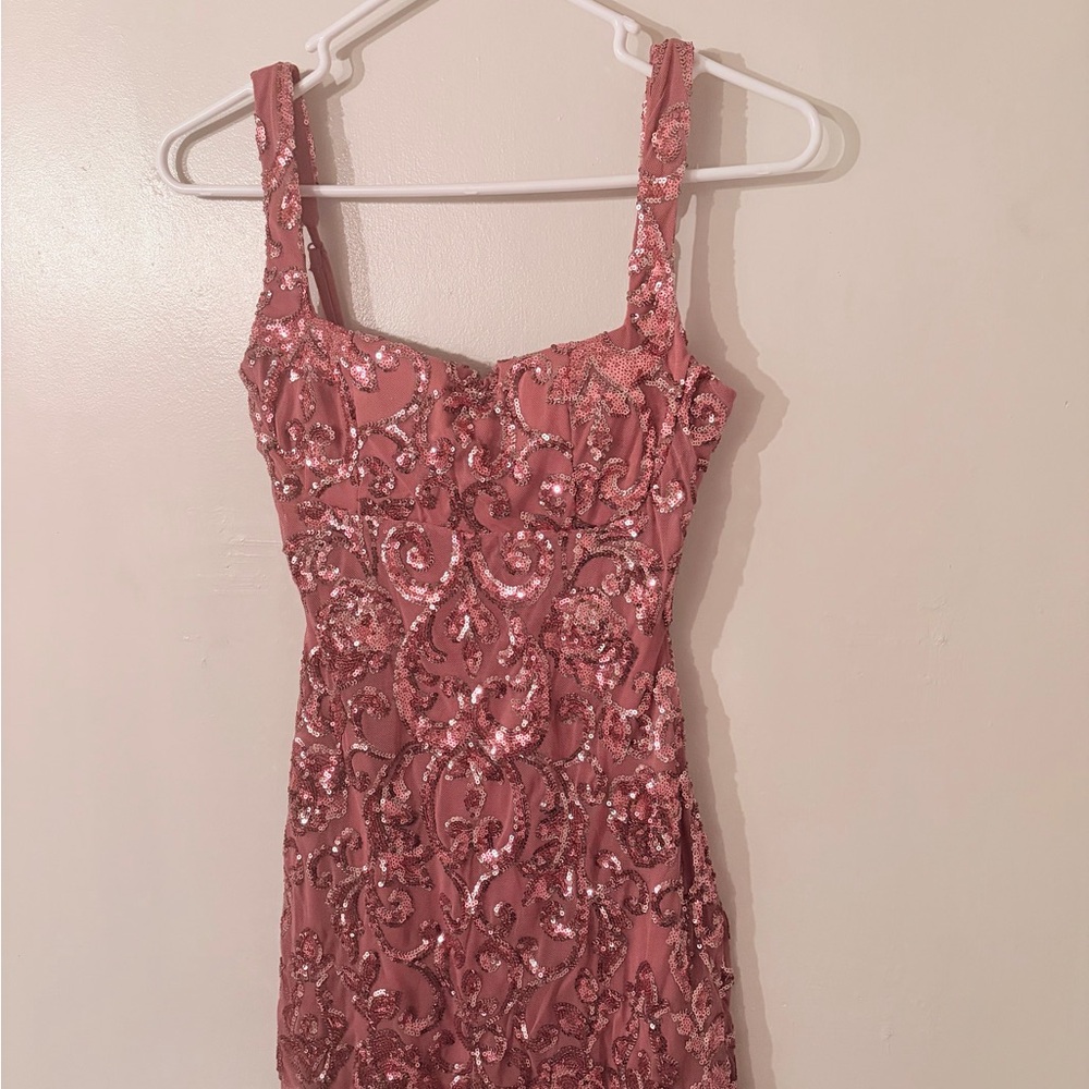 Pink Sequin Embellished Dress